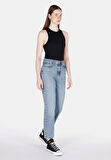 884 Lauren Straight Fit Yüksel Bel Düz Paça Kadın Mavi Jean Pantolon Cl1073511