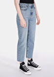 884 Lauren Straight Fit Yüksel Bel Düz Paça Kadın Mavi Jean Pantolon Cl1073511