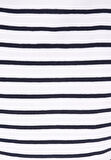 Slim Fit Kare Yaka Çizgili Kadın Beyaz Kısa Kol Tişört Cl1073529