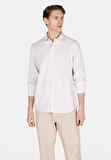 Regular Fit Shirt Neck Düz Erkek Ekru Uzun Kol Gömlek Cl1073563
