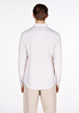Regular Fit Shirt Neck Düz Erkek Ekru Uzun Kol Gömlek Cl1073563