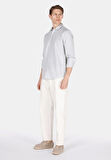 Regular Fit Shirt Neck Düz Erkek Yeşil Uzun Kol Gömlek Cl1073563