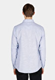 Regular Fit Shirt Neck Düz Erkek Mavi Uzun Kol Gömlek Cl1073563