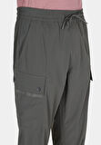 Slim Fit Orta Bel Lastikli Paça Erkek Yeşil  Pantolon