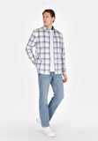 Regular Fit Shirt Neck Ekoseli Erkek Çok Renkli Uzun Kol Gömlek