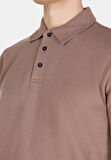 Regular Fit Polo Yaka Düz Erkek Gri Kısa Kol Tişört