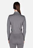 Slim Fit Fermuarlı Düz Kadın Antrasit Sweatshirt Cl1073591