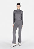 Slim Fit Fermuarlı Düz Kadın Antrasit Sweatshirt Cl1073591