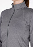 Slim Fit Fermuarlı Düz Kadın Antrasit Sweatshirt Cl1073591