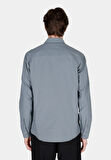 Regular Fit Shirt Neck Düz Erkek Yeşil Uzun Kol Gömlek Cl1073761