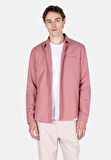 Regular Fit Shirt Neck Düz Erkek Pembe Uzun Kol Gömlek Cl1073762