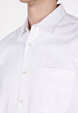 Regular Fit Shirt Neck Düz Erkek Beyaz Uzun Kol Gömlek Cl1073762