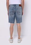 Regular Fit Orta Bel Düz Erkek Denim Jean Şort