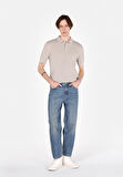 Baggy Fit Orta Bel Bol Paça Erkek Mavi Jean Pantolon
