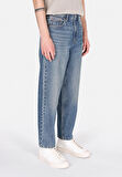 Baggy Fit Orta Bel Bol Paça Erkek Mavi Jean Pantolon