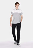 Regular Fit Polo Yaka Jakarlı Erkek Beyaz Kısa Kol Tişört Cl1073824