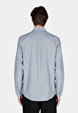 Regular Fit Shirt Neck Düz Erkek Yeşil Uzun Kol Gömlek Cl1073845