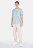 Regular Fit Shirt Neck Düz Erkek Yeşil Kısa Kol Gömlek Cl1073847
