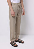 Regular Fit Orta Bel Uzun Paça Erkek Bej  Pantolon