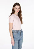 Slim Fit   Kadın Pembe Kısa Kol Tişört Cl1073924
