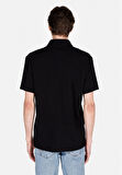 Comfort Fit Polo Yaka Düz Erkek Siyah Kısa Kol Tişört Cl1073959