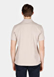 Regular Fit Polo Yaka Düz Erkek Bej Kısa Kol Tişört Cl1073960