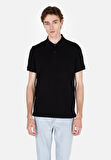 Regular Fit Polo Yaka Düz Erkek Siyah Kısa Kol Tişört Cl1073960