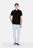 Regular Fit Polo Yaka Düz Erkek Siyah Kısa Kol Tişört Cl1073960