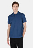 Regular Fit Polo Yaka Düz Erkek Mavi Kısa Kol Tişört Cl1073960