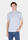 Regular Fit Polo Yaka Düz Erkek Mavi Kısa Kol Tişört Cl1073960
