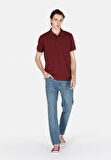 Regular Fit Polo Yaka Düz Erkek Mor Kısa Kol Tişört Cl1073960