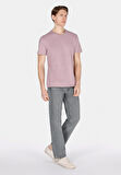Regular Fit Yuvarlak Yaka Düz Erkek Pembe Kısa Kol Tişört Cl1073961