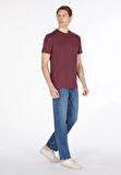 Regular Fit Yuvarlak Yaka Düz Erkek Mor Kısa Kol Tişört Cl1073961