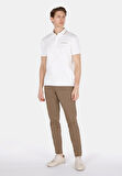 Slim Fit Polo Yaka Düz Erkek Beyaz Kısa Kol Tişört Cl1073964