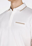 Slim Fit Polo Yaka Düz Erkek Beyaz Kısa Kol Tişört Cl1073964