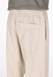Relaxed Fit Orta Bel Bol Paça Erkek Bej  Pantolon