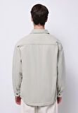 Oversize Fit Klasik Yaka Düz Erkek Bej Uzun Kol Gömlek