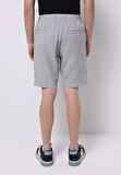 Regular Fit Orta Bel Düz Erkek Keten Karışımlı Gri Şort