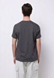 Regular Fit Yuvarlak Yaka Düz Erkek Gri Kısa Kol Tişört