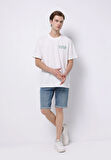 Straight Fit Düşük Bel Düz Erkek Denim Jean Şort