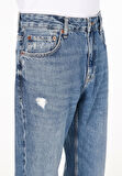 045 Davıd Regular Fit   Erkek Mavi Jean Pantolon Cl1074500