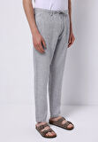 Regular Fit Orta Bel Uzun Paça Erkek Gri  Pantolon