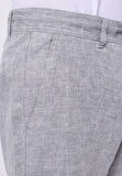 Regular Fit Orta Bel Uzun Paça Erkek Keten Karışımlı Gri  Pantolon