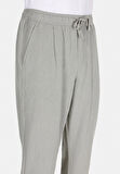 Regular Fit Orta Bel Uzun Paça Erkek Keten Karışımlı Yeşil  Pantolon