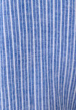 Regular Fit Shirt Neck Çizgili Kadın Mavi Uzun Kol Gömlek