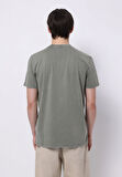 Regular Fit Yuvarlak Yaka Düz Erkek Yeşil Kısa Kol Tişört