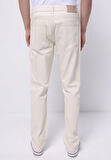 Straight Fit Düşük Bel Düz Paça Erkek Bej Jean Pantolon