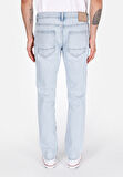 Straight Fit Düşük Bel Düz Paça Erkek Mavi Jean Pantolon