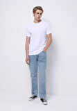 Regular Fit Orta Bel Düz Paça Erkek İndigo Jean Pantolon