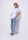 Regular Fit Orta Bel Düz Paça Erkek İndigo Jean Pantolon